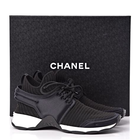 chanel stretch sneakers black|authentic chanel sneakers.